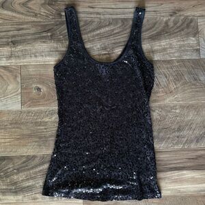 Express Black Sequin Tank Top